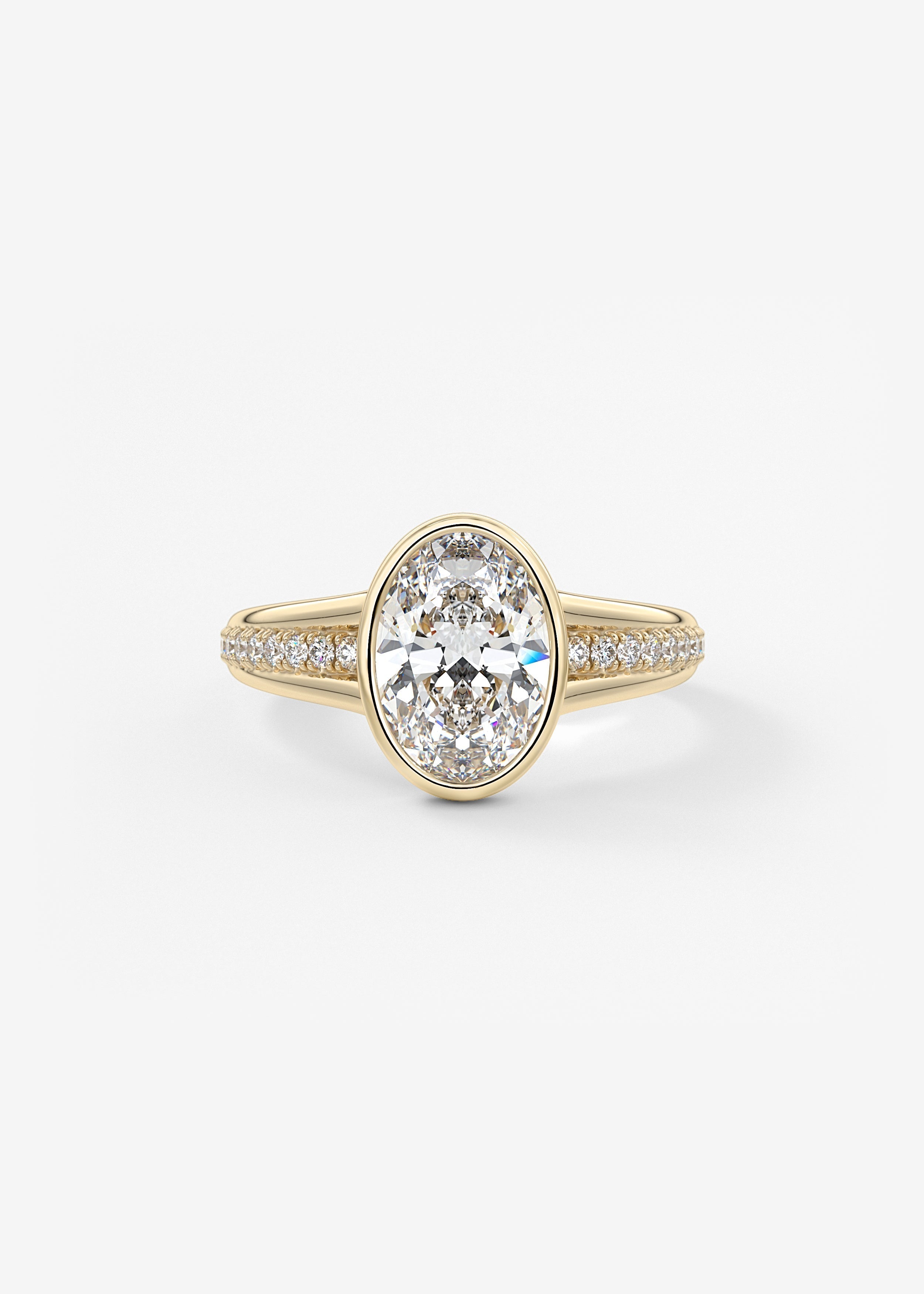 Oval Solitaire With Raised Basket Gallery Lab Grown Diamond Engagement Ring